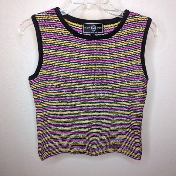 St John sport crochet knit tank shell sweater - Picture 1 of 6